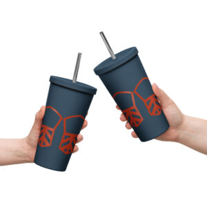 Insulated tumbler with a straw